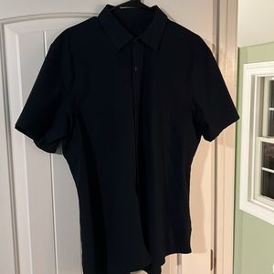 Men’s lululemon Airing Easy short sleeve button down - navy blue